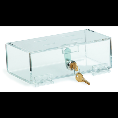 OMNIMED Small Clear Acrylic Refrigerator Lock Box with Key Lock (2 7/8"HX8 1/4 183001
